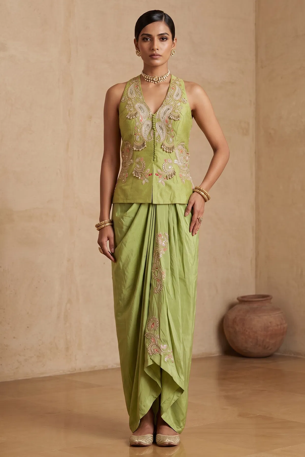 green-resham-embroidered-silk-draped-suit--with-v-neck-ab2433