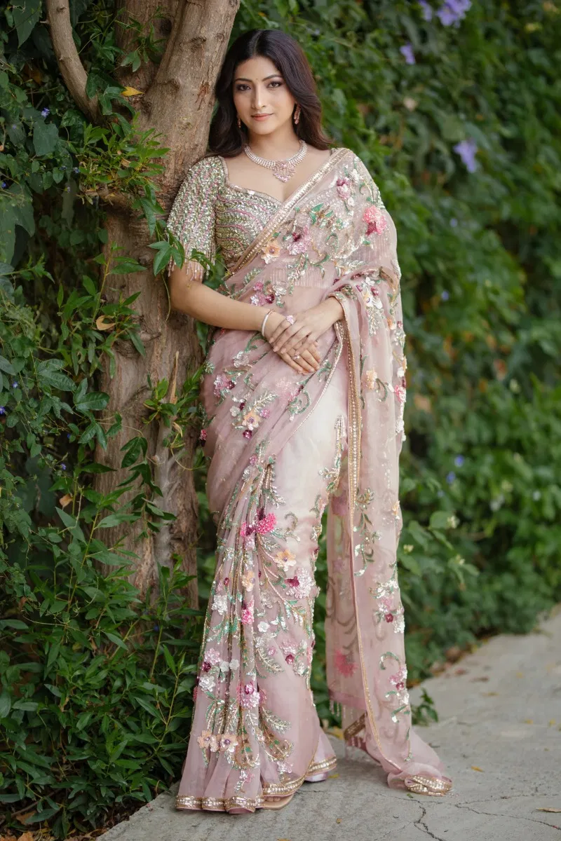 peach-pink-organza-designer-saree-with-elbow-sleeves-readymade-blouse-sr27802